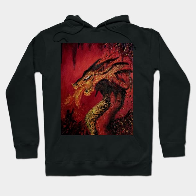 Dragon oil paint Hoodie by RG Illustration